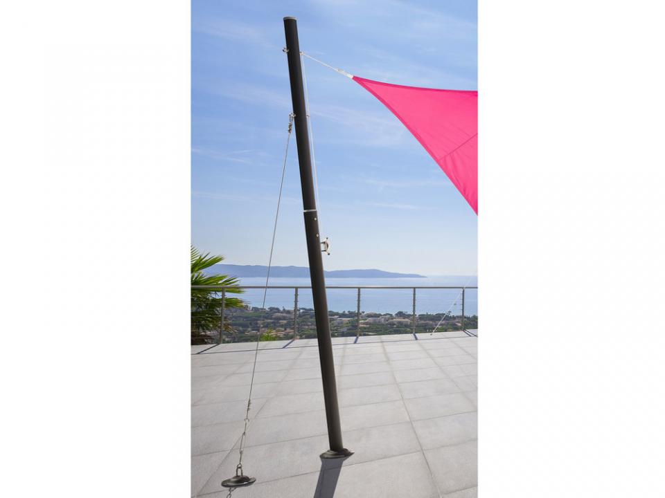 Mât en aluminium pour voile dombrage fixation per