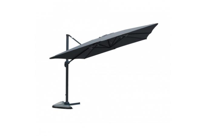 Parasol déporté rectangulaire gris foncé en toile