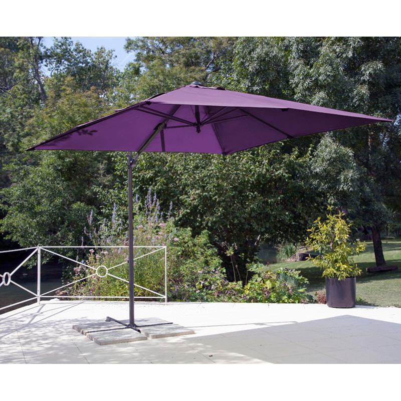 Parasol déporté carré 2.50x2.50 m avec pieds royal