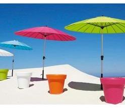 Parasol rond à mât droit Liam Turquoise 270 Parasol rond à mât droit Liam