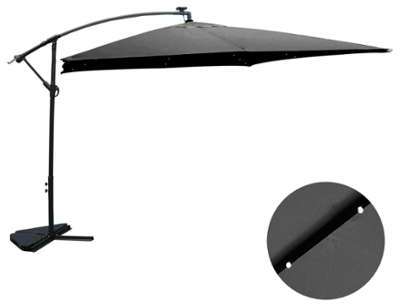 Solenzara Bulle gris : parasol LED déporté 3x3m