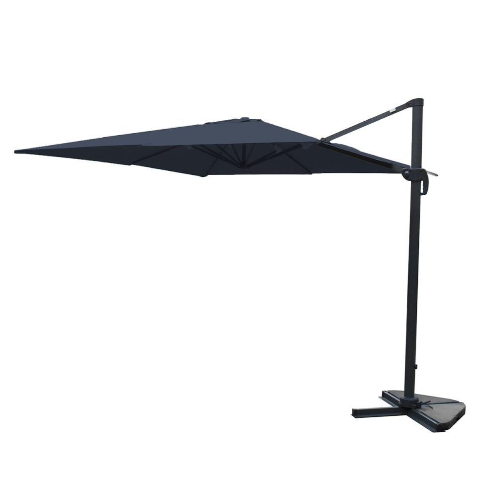 Parasol Déporté Rectangulaire 3 x 4 m - Gris foncé Parasol Déporté Rectangulaire