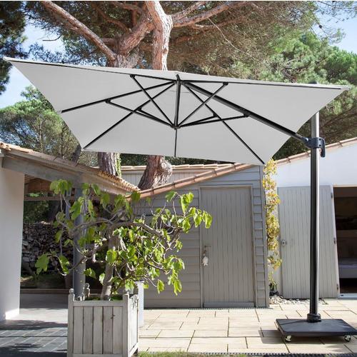 Parasol déporté rectangulaire en aluminium 300x400