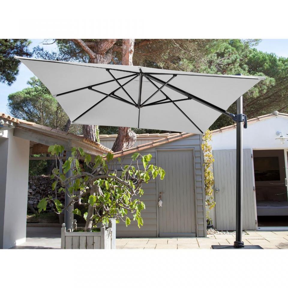 Parasol déporté rectangulaire 300x400cm CAPRI blan
