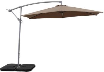 Parasol jardin déporté Alu Ilios - Rond - 3 m - Taupe Parasol jardin déporté Alu