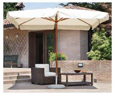 Parasol centré rectangulaire 3 x 4 m coloris bois