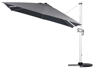 PARASOL RECTANGULAIRE DÉPORTÉ GRIS 300 X 400 CM -