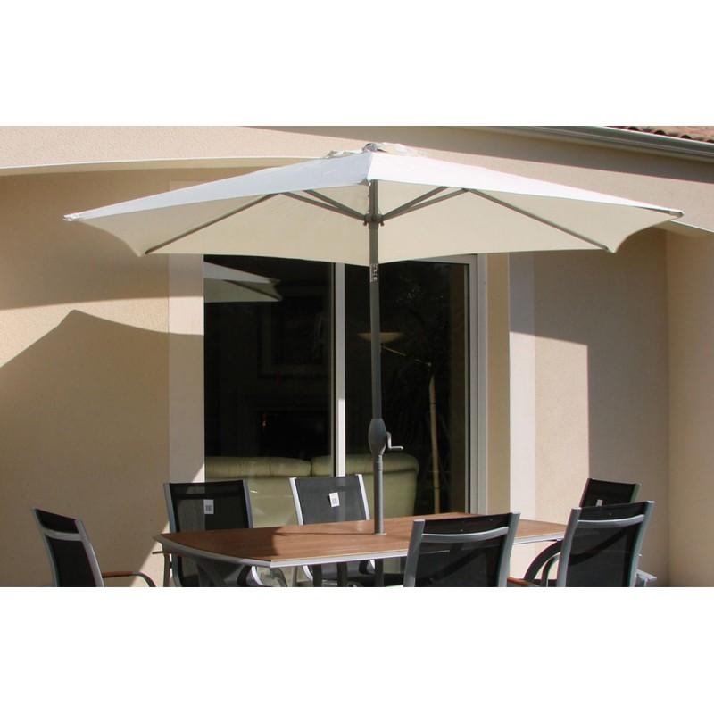 Parasol 2m70 à manivelle écru