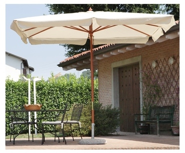 Parasol centré rectangulaire 3 x 2 m coloris bois