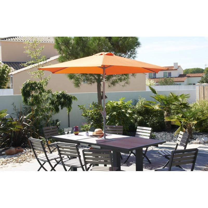 Parasol 2m70 inclinable à manivelle ORANGE