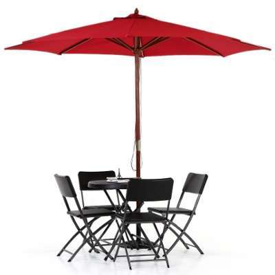 IKayaa 3M Bois Patio jardin Parasol pour soleil ex