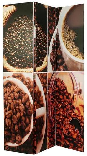 Paravent en toile motif Coffee de 3 pans