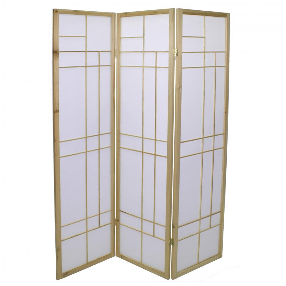 Paravent couleur naturelle shoji japonais en bois