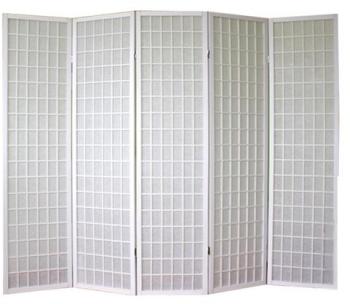 Paravent Shoji bois blanc - 5 pans
