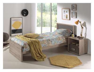 Ensemble 2 pièces Lit enfant moderne 90x200 cm teinté Ensemble 2 pièces Lit enfant