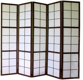 Paravent japonais bois noir - 5 pans