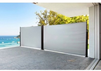 Paravent double Hesperide Napa 6x1.8m Gris