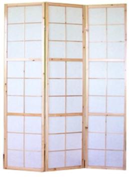 Paravent japonais bois naturel - 3 pans