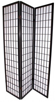 Paravent shoji japonais en bois petits carreaux