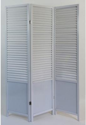 Paravent persiennes bois blanc - 3 pans