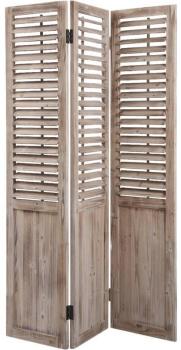 Paravent en Bois Vieilli 3 Panneaux 129x3x182cm