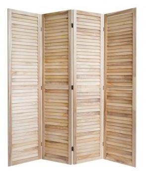 Paravent en bois naturel de 4 pans
