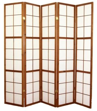 Paravent japonais bois brun - 5 pans
