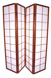 Paravent shoji japonais en bois. grands carreaux