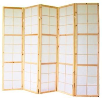 Paravent japonais bois naturel - 5 pans
