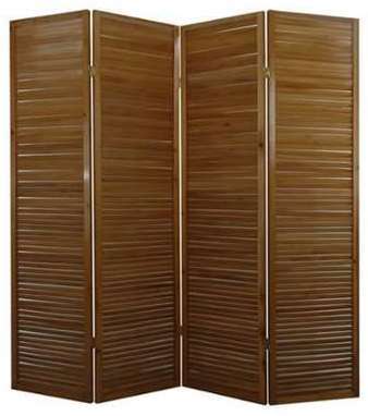 Paravent turbo bois brun de 4 pans