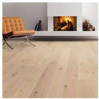 Parquet chêne blanc crème cérusé sauvage brossé planche Parquet chêne blanc crème