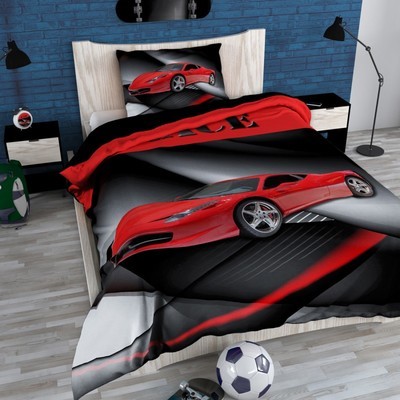Housse de couette en coton motif voiture