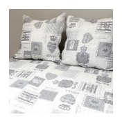 Couvre lit boutis et 2 taies 220 x 240 cm - Nadia