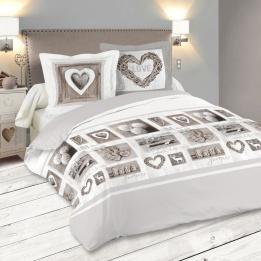 Housse de couette et deux taies (260 cm) Siempre Ecru Housse de couette et deux