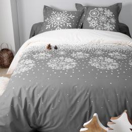 Housse de couette et deux taies (260 cm) Flocons A