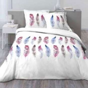 Housse de couette et deux taies flanelle de coton (240 Housse de couette et deux