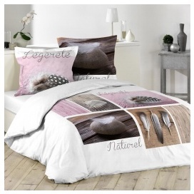 Housse de couette et deux taies (260 cm) Plume lég