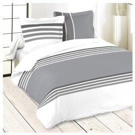 Housse de couette et deux taies (260 cm) Rollia Gr