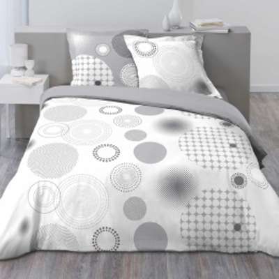 Housse de couette et deux taies Bulleo coton (260 cm) Housse de couette et deux