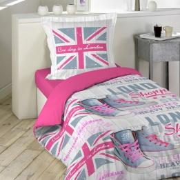 Housse de couette et une taie (140 cm) Girly Londo