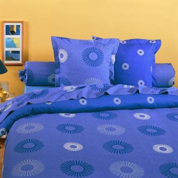 Parure housse de couette en 100% coton - Maxo bleu