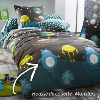 Housse de couette 200x200 cm 100% coton MONSTERS