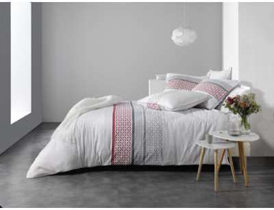 Parure Housse de Couette AZUREA 100 Coton 57fils cm Parure Housse de Couette AZUREA
