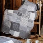 Couvre lit boutis et 2 taies volant Patchwork Coeu