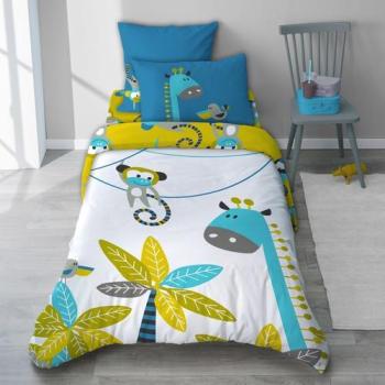 Parure housse de couette singe girafe Cocoloco
