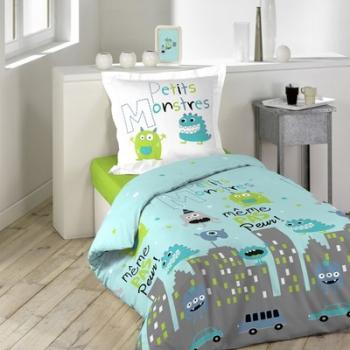 Parure de lit enfant petits monstres 140x200 - Douceur Parure de lit enfant petits