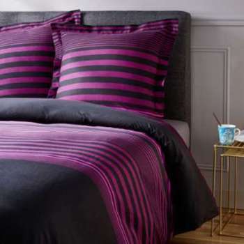 TEX HOME Parure RAYURE CONNECTEE Housse de couette TEX HOME Parure RAYURE CONNECTEE