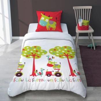 Parure housse de couette animaux de ferme Hola Vac