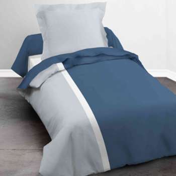 Parure de lit enfant Today bicolore bleu 140x200 Parure de lit enfant Today