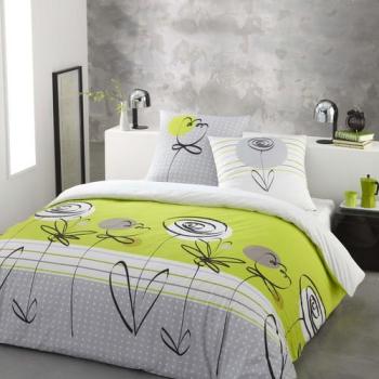 Parure housse de couette 100% coton - Fleurs 200 x